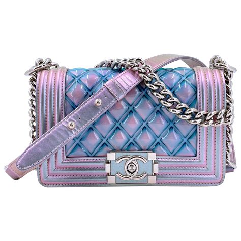 Chanel Iridescent Purple Mermaid Small Water Boy Flap Bag